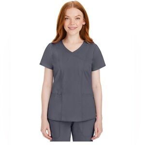 Purple Label Healing Hands grey Jordan scrub top size womens large N15